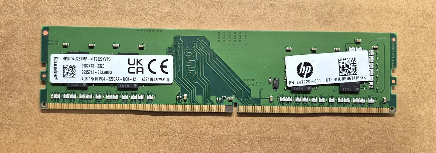 KINGSTON 4GB PC4 3200MHZ UDIMM 288 PIN DESKTOP MEMORY - GREEN