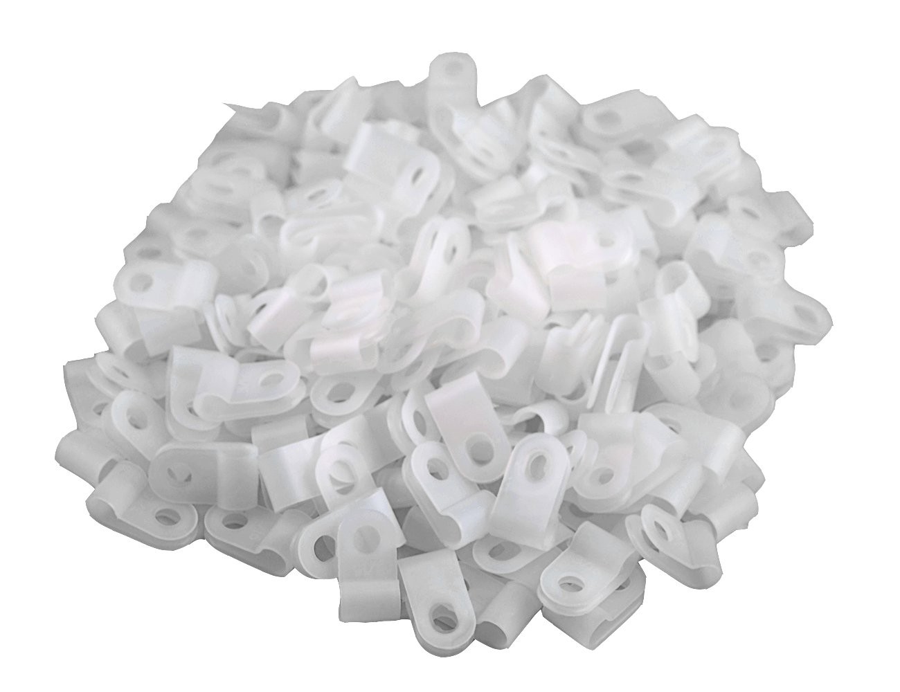 200pcs White Nylon R-Type Cable Clamps Fastener for 5/16 Inch (7.9mm) Dia Wir...