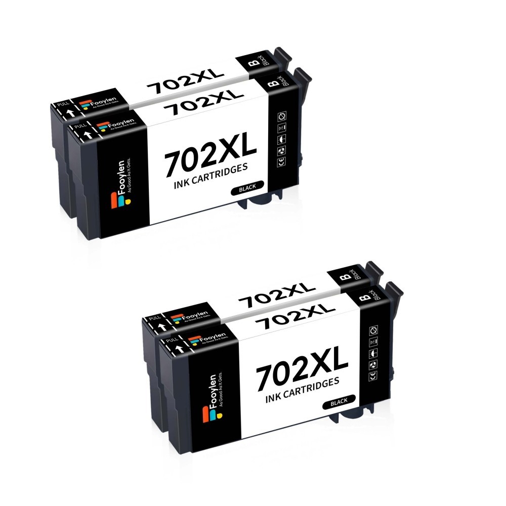 4PK Compatible With 702XL Ink For Epson 702 Workforce WF-3720 WF-3730 WF-3733