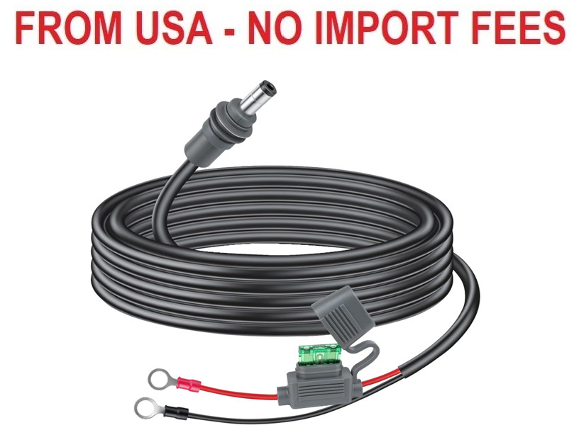 Starlink Mini Power Cable - 12V/24V Battery Adapter, O Ring to DC Extension Cabl
