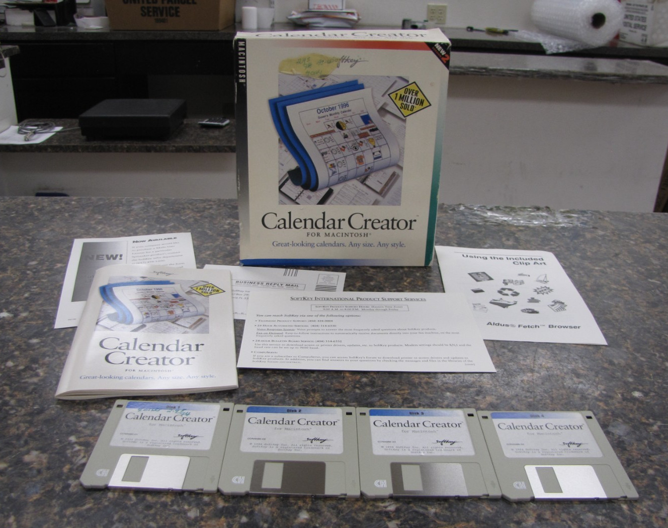 Vintage Calendar Creator Software For Macintosh 3.5" Disks by Softkey - OA7