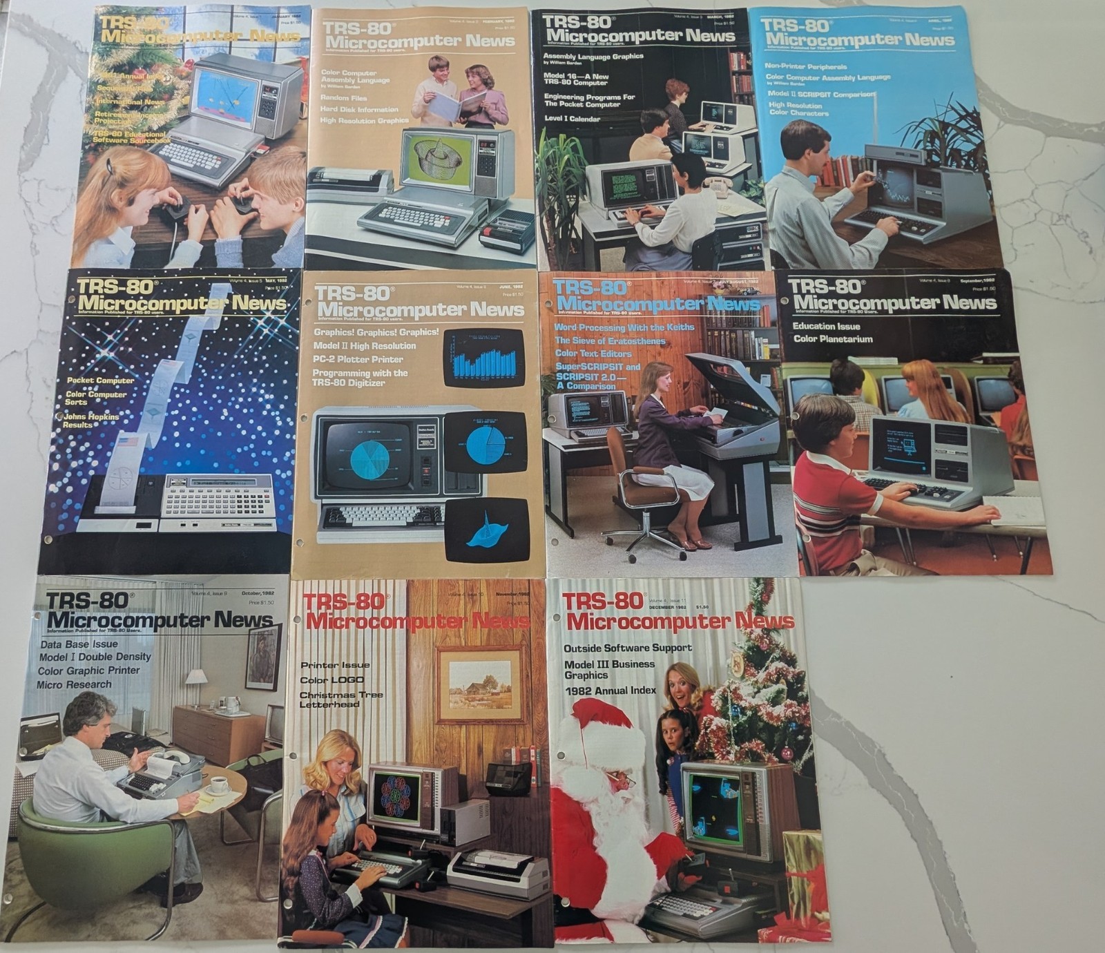 TRS-80 Microcomputer News Full Year 1982 Complete Set 11 Issues (Jul/Aug)Vintage