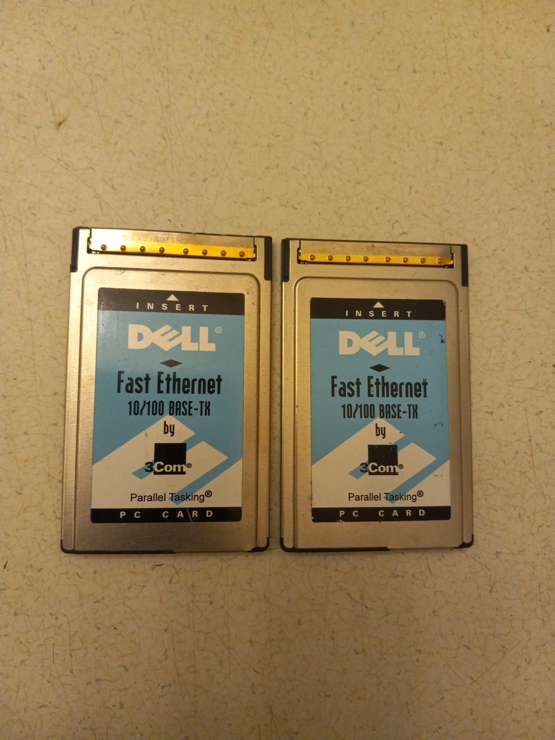 2x - 3COM DELL 3CCFE575CT-D1 PCMCIA 10/100 Base-TX Networking Cards