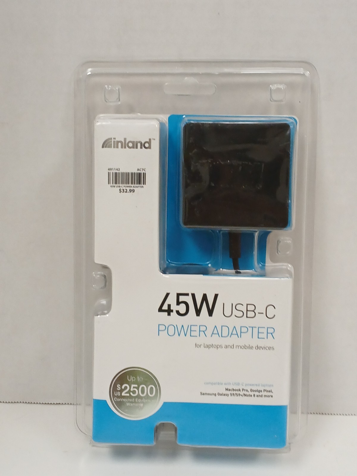 Inland 45W USB-C Power Adapter For Laptops and Mobile Devices