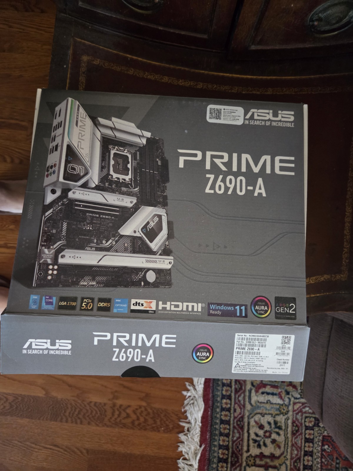 ASUS Prime Z690-A Original BOX w/ SATA Cables, Manuals, Driver Disc & Acessories