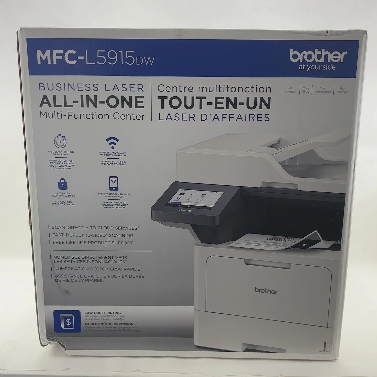 New Brother Business Laser All-In-One Multi-Function Center White MFC-L5915DW