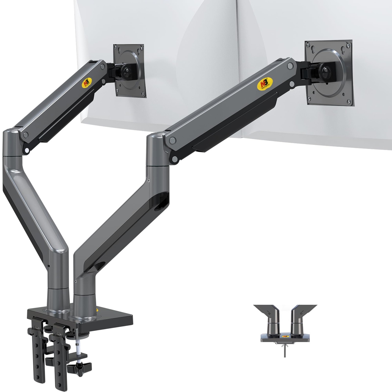 Dual Monitor Arm Ultra Wide Full Motion Swivel Monitor Mount for 22''-32'' Mo...