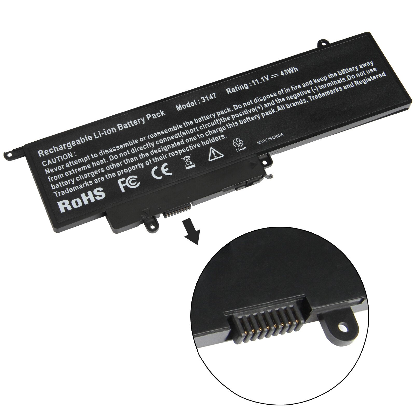 43Wh Battery For Dell Inspiron 11 3000 3147 3148 0WF28 4K8YH P20T 92NCT GK5KY