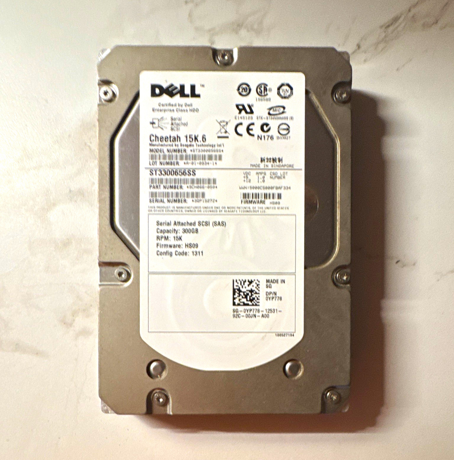 Dell Cheetah ST3300656SS 300GB 15K RPM SAS 3.5in Hot-Swap HDD