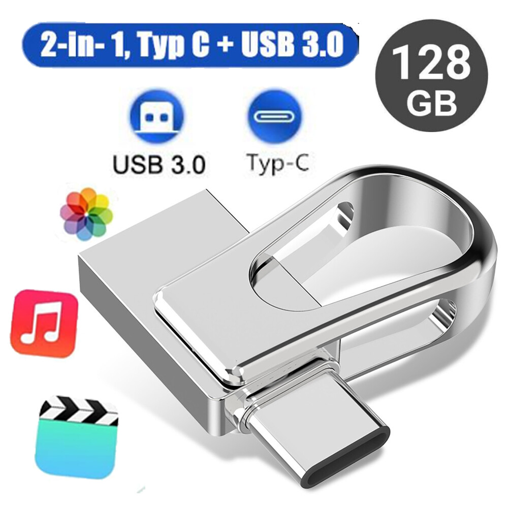 128G Type C Ultra Dual Mini USB 3.0 Flash Drive Memory Stick U Disk Thumb Drive