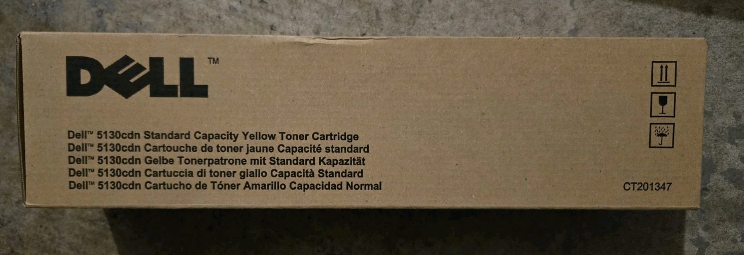 Genuine Dell 5130cdn Toner Cartridge Yellow,  Standard Capacity Brand New OEM