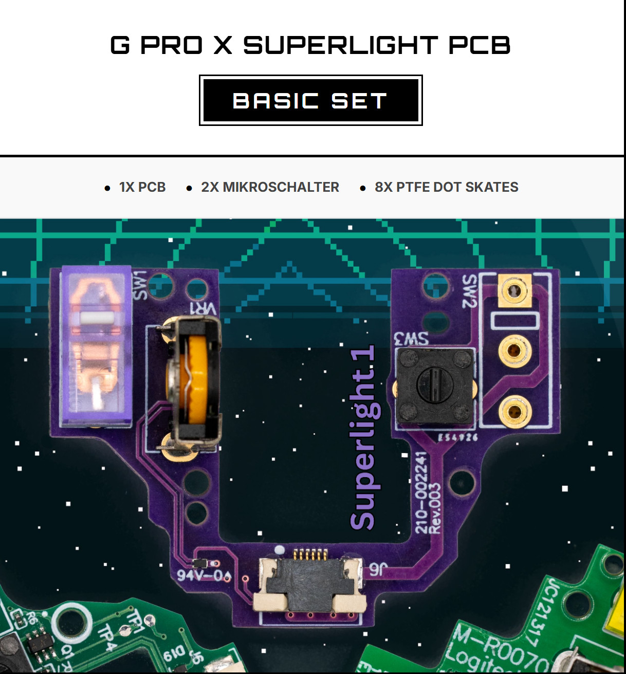 HotSwap PCB Logitech G Pro X Superlight 1 2 DEX Double Click Spare Repair