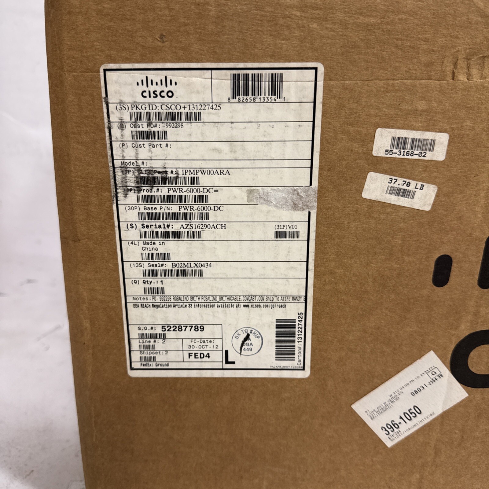 *NEW* Cisco PWR-6000-DC 6000W DC Power Supply for Cisco 6500 / 7600 Routers
