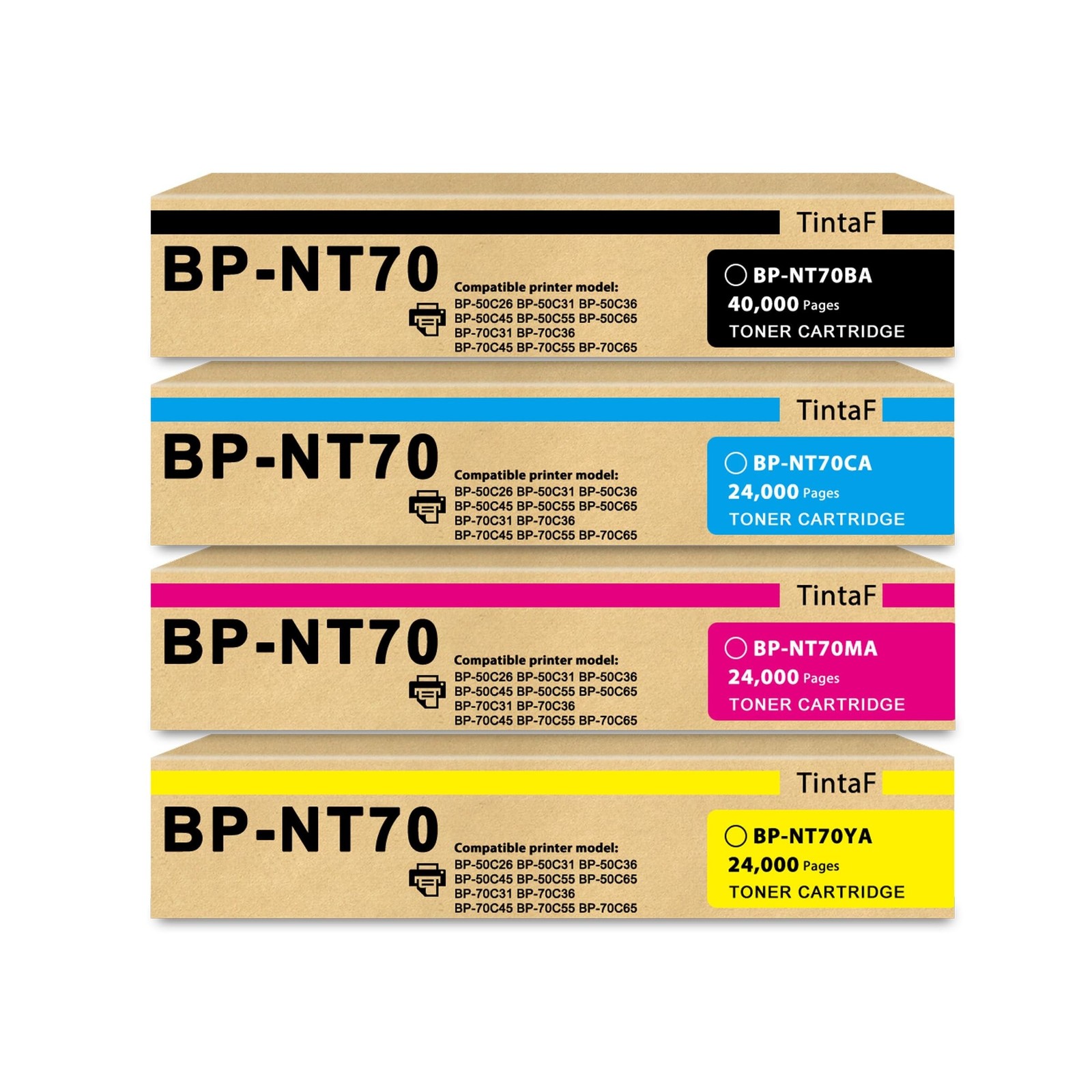 BP-NT70 BP-NT70BA BP-NT70CA BP-NT70MA BP-NT70YA Toner Cartridges Replacement ...