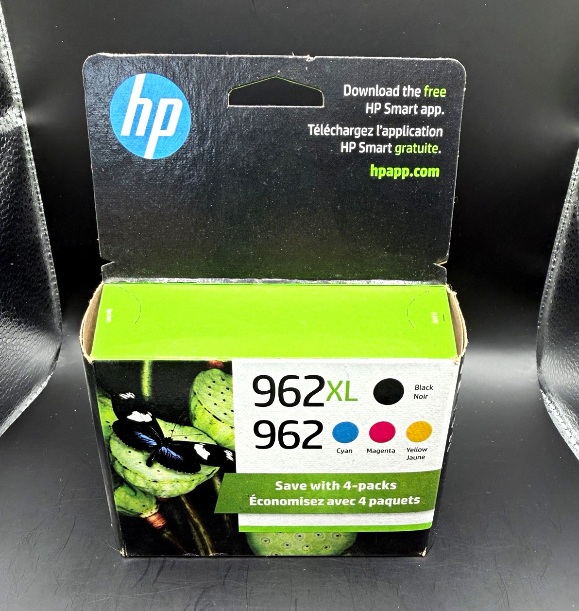 HP Genuine Original 962XL/962 Inkjet Cartridges 4-Pack CMYK Black Cyan Magenta
