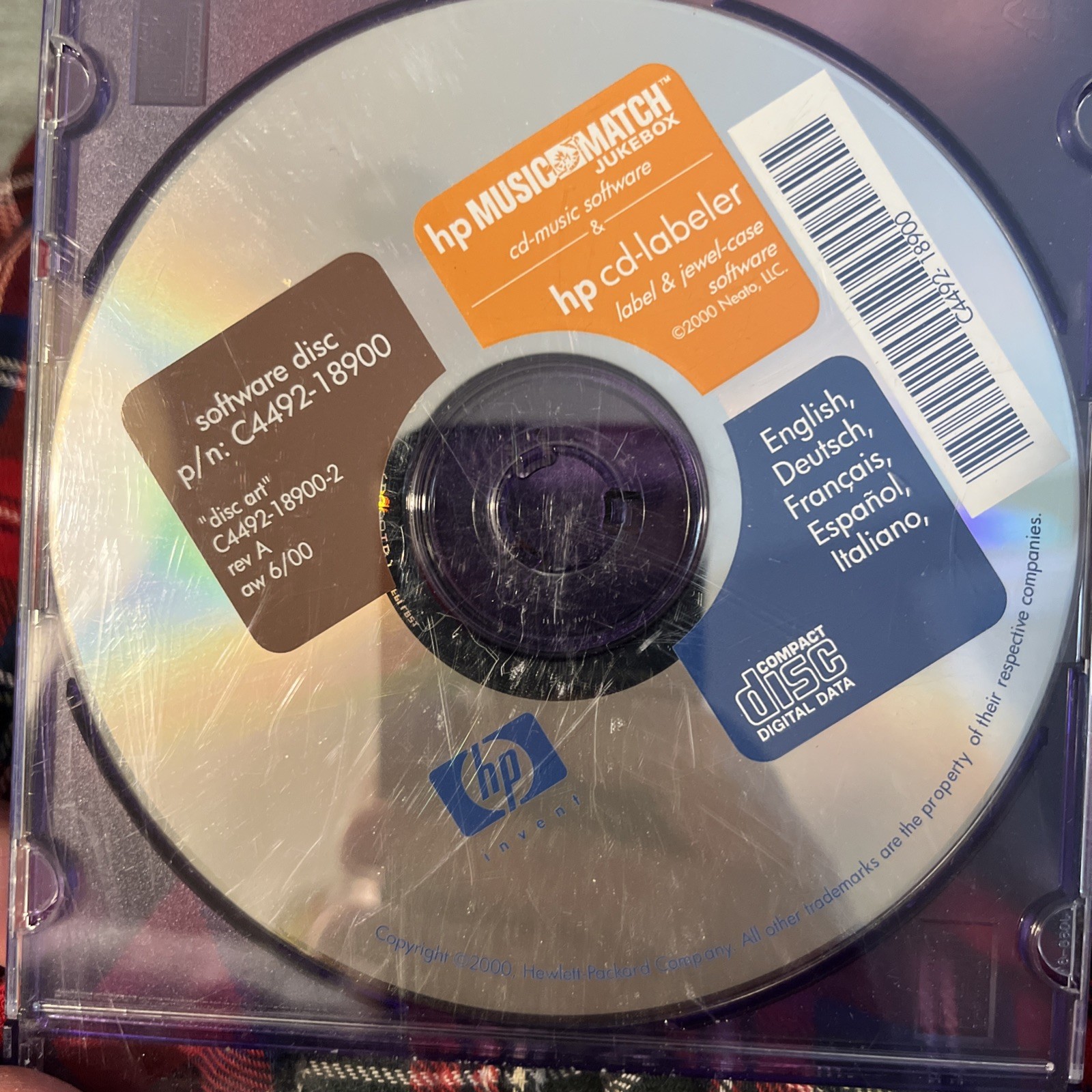 HP Music Match Jukebox Cd Music Software 