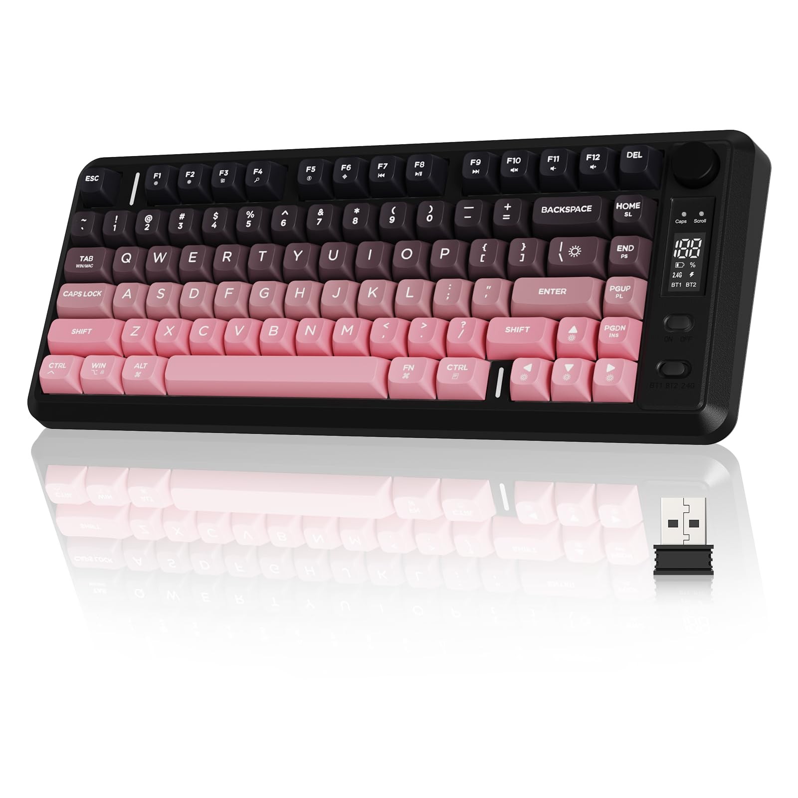 ZIYOU LANG M75 Wireless Gaming Keyboard, RGB Backlit Rechargeable 2000mAh Bat...