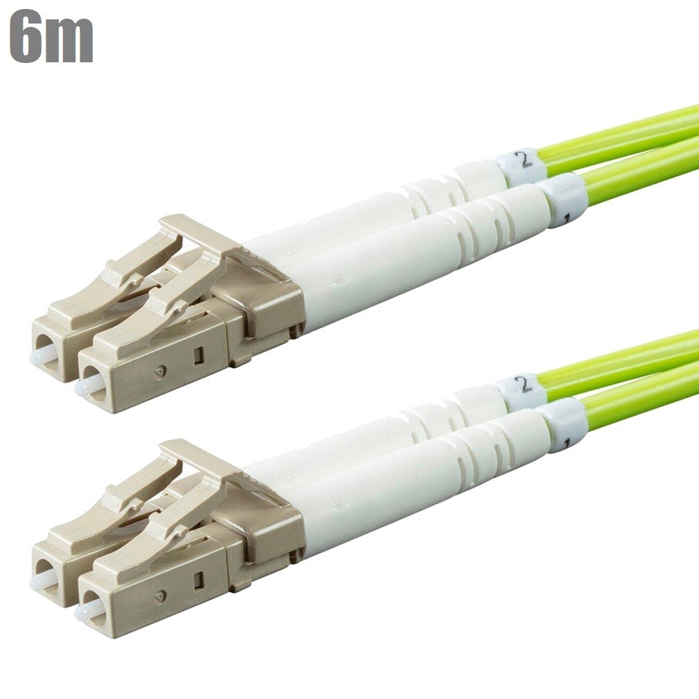 6M LC/UPC To LC/UPC Fiber Optic Multi-Mode Duplex 50/125 Patch Cable OM5 Green