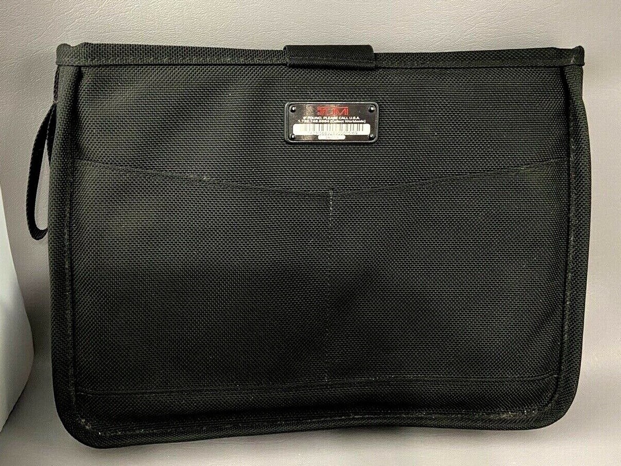 Authentic TUMI Black Canvas COMPUTER / LAPTOP / IPAD Briefcase Case Bag 9" x 12"
