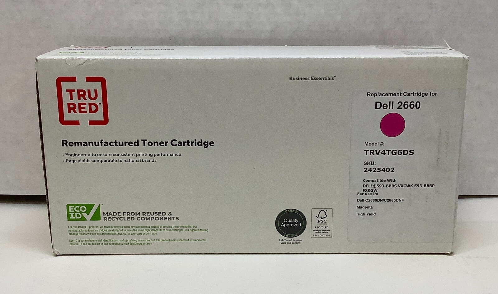 Tru Red Remanufactured Toner Cartridge Replacement For Dell 2660 Magenta 