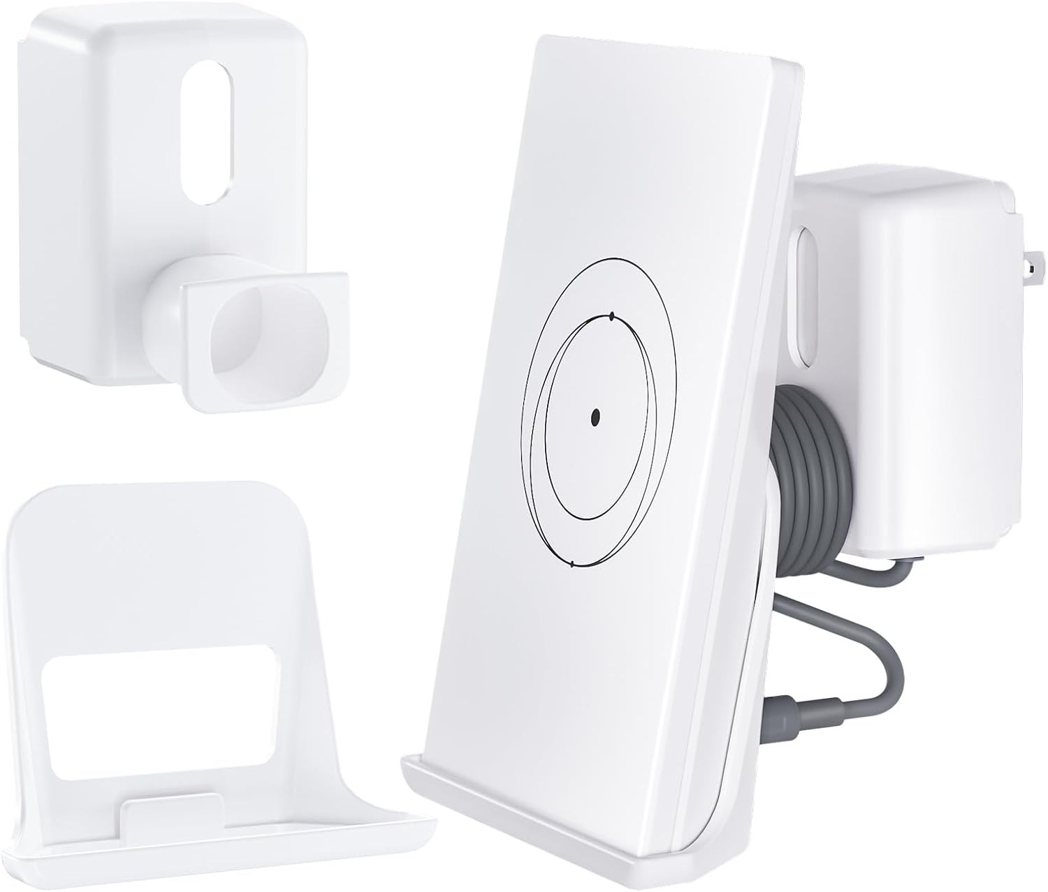 2-in-1 Wall Mount for Starlink Router Mini & Power Adapter White
