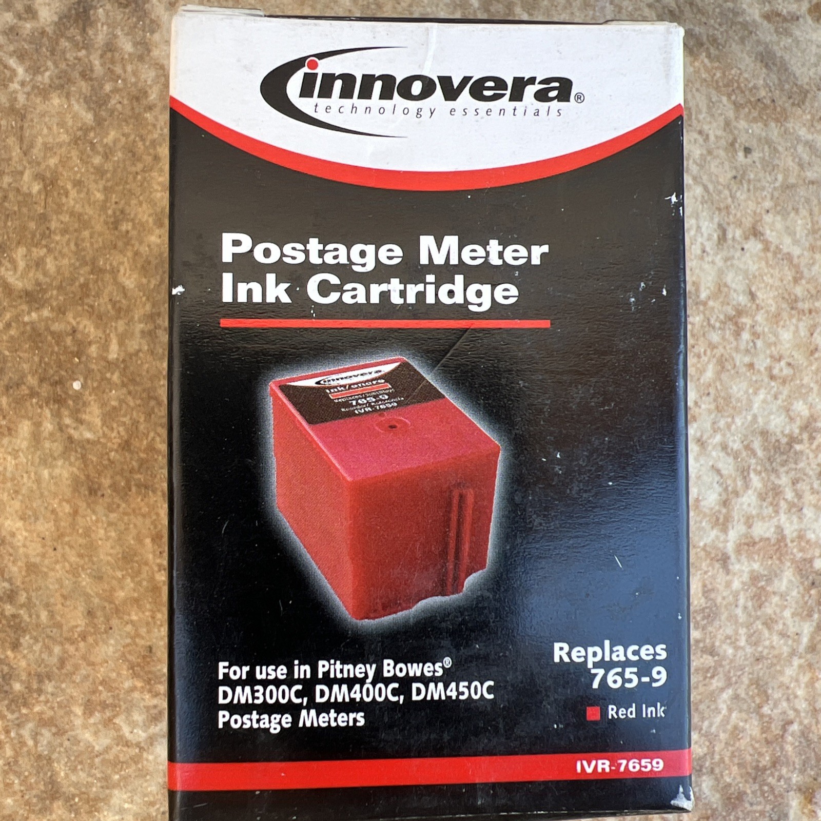 NEW Innovera Compatible 765-9 Postage Meter Ink Red 8000 Page Yield IVR 7659