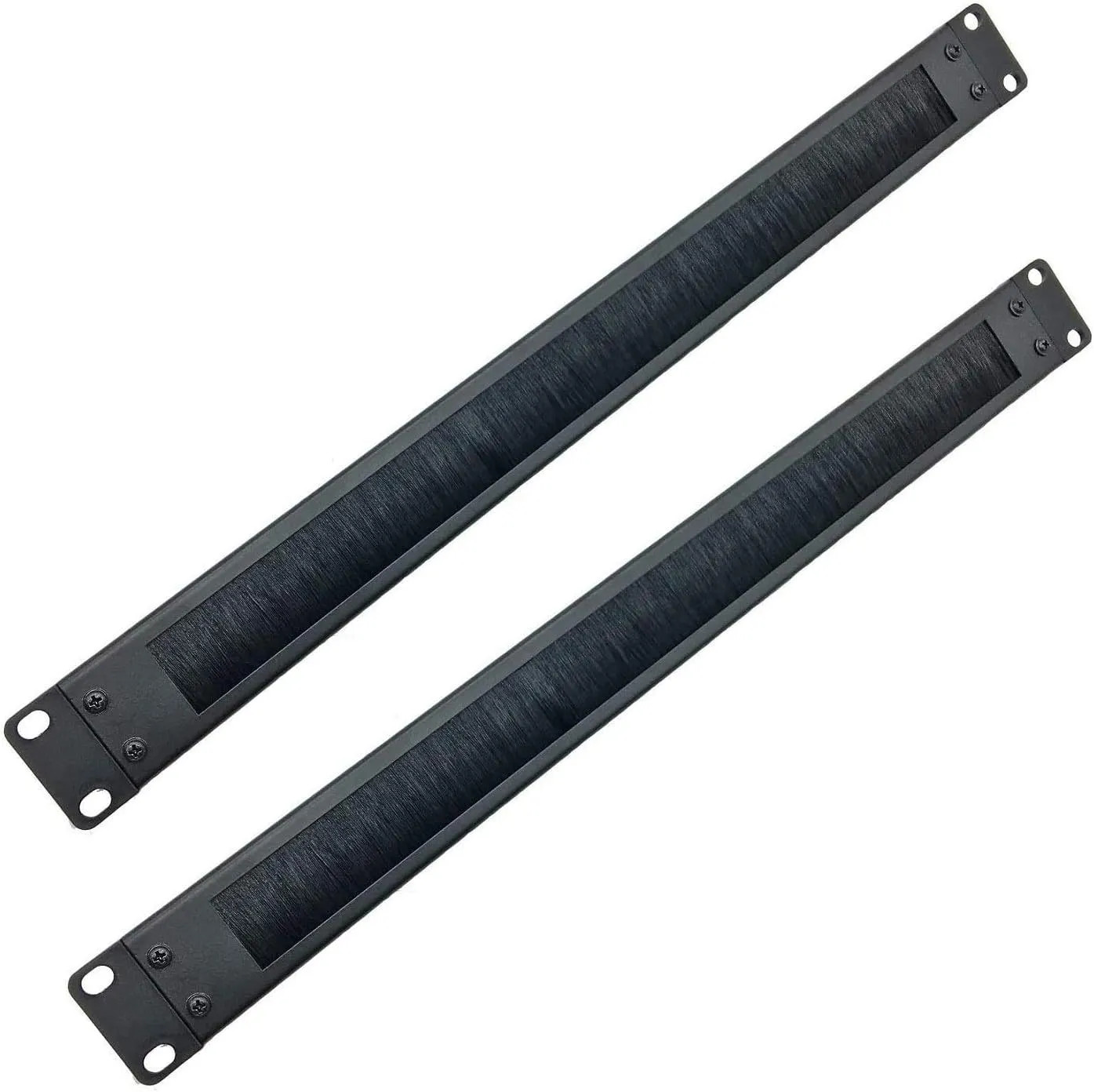 2 Pack 1U Brush Panel 19 Inch Rack Mount Cable Management Server Cabinet Black