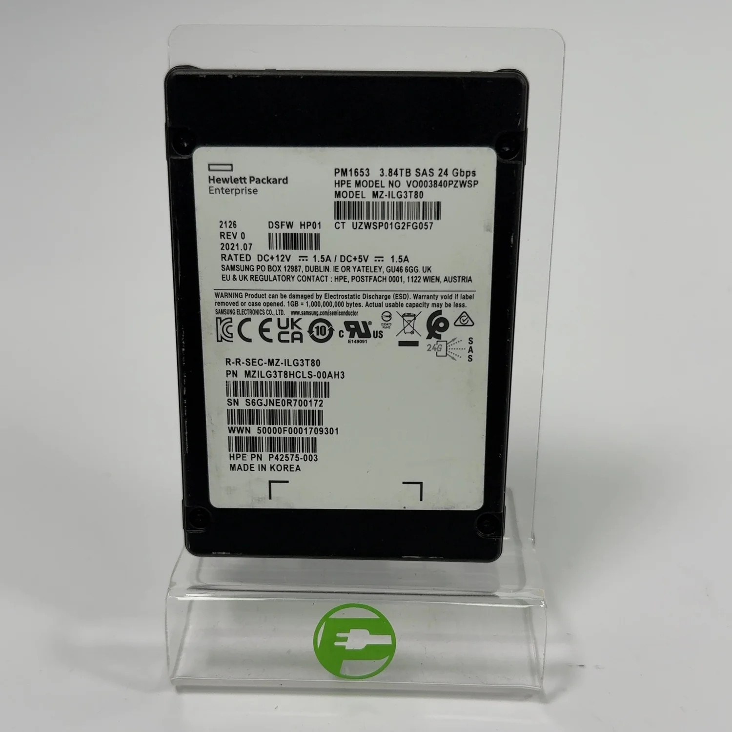 HP/HPE PM1653 2.5' 3.84TB SAS 24Gbs SSD