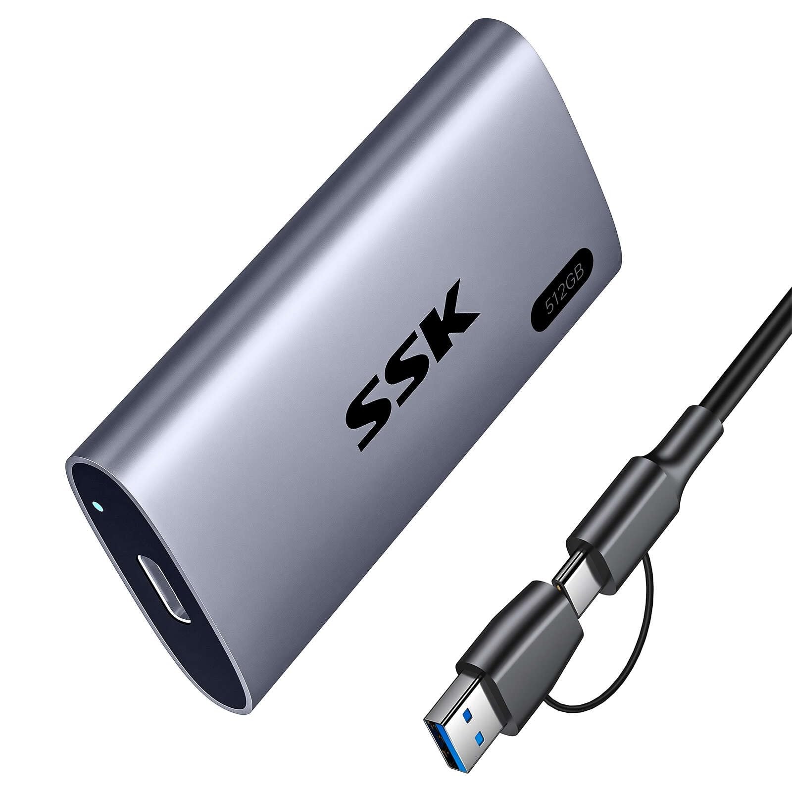 SSK 512GB Portable SSD External Hard Drive Solid State Drive Up to 550MB/s