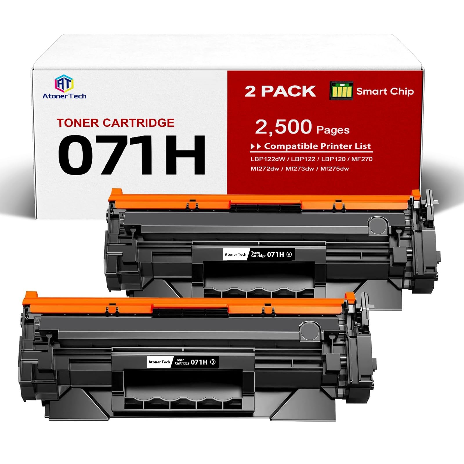 2-Pack 071/071H High Yield Black Toner for Canon LBP122dw MF273dw MF275dw