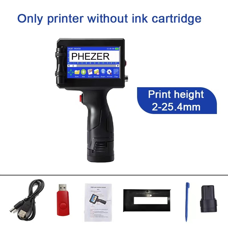 P15 QR Bar Batch Code Date Number Logo Expiry Date Label Printer 12.7mm Handheld