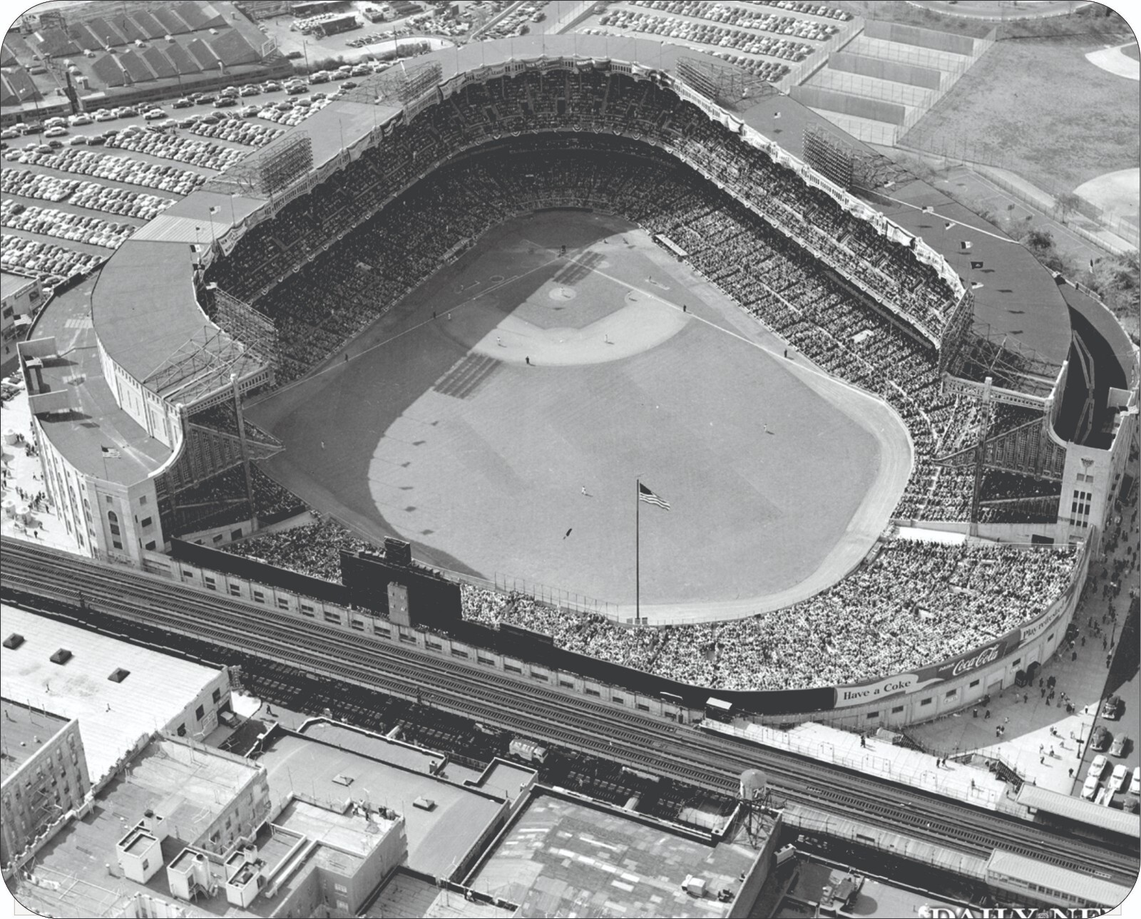 Yankee Stadium 1948  Arial vintage Classic Photo art Mouse Pad