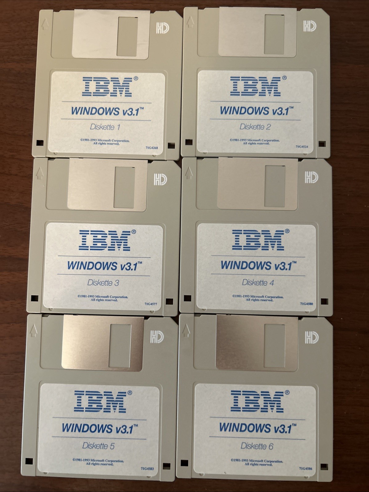 IBM Microsoft Windows 3.1 Complete 6 Disk Set 3.5” Floppy Vintage Software