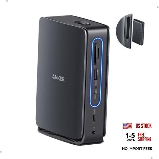 Nano Laptop Docking Station, 13in1 Dock with Detachable 6in1 USBC Hub