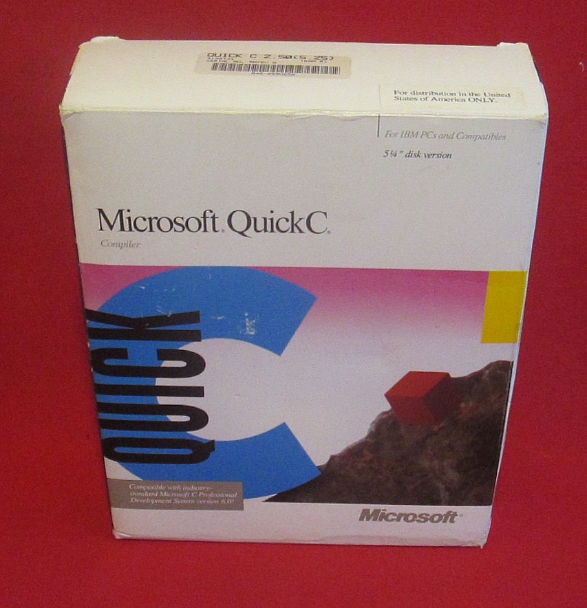 Vintage Microsoft Quick C Software Package 5 1/4" disk version