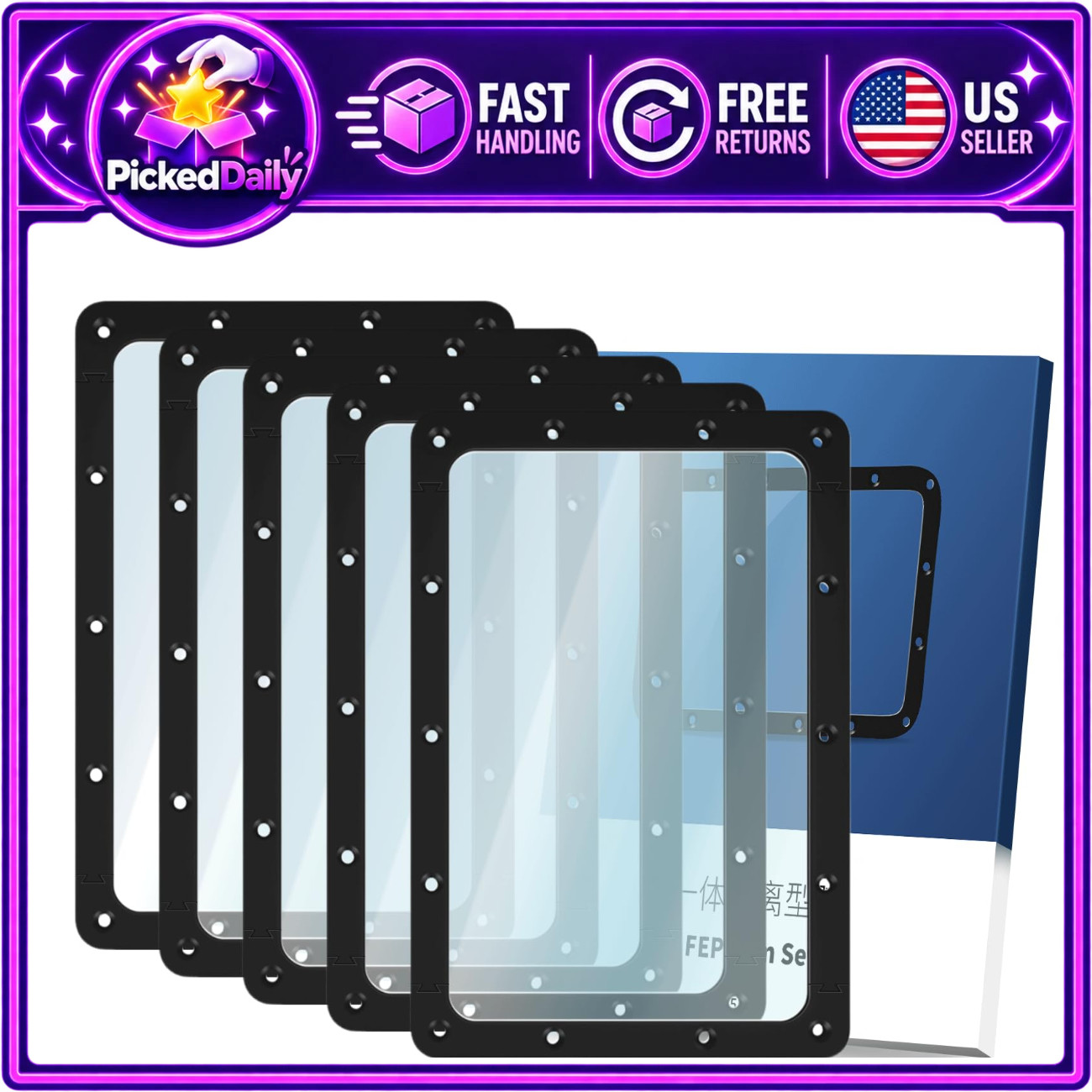 5PCS FEP Release Films for 3D Printers, Upgrade Resin Vat Pre-Installed, 173x115