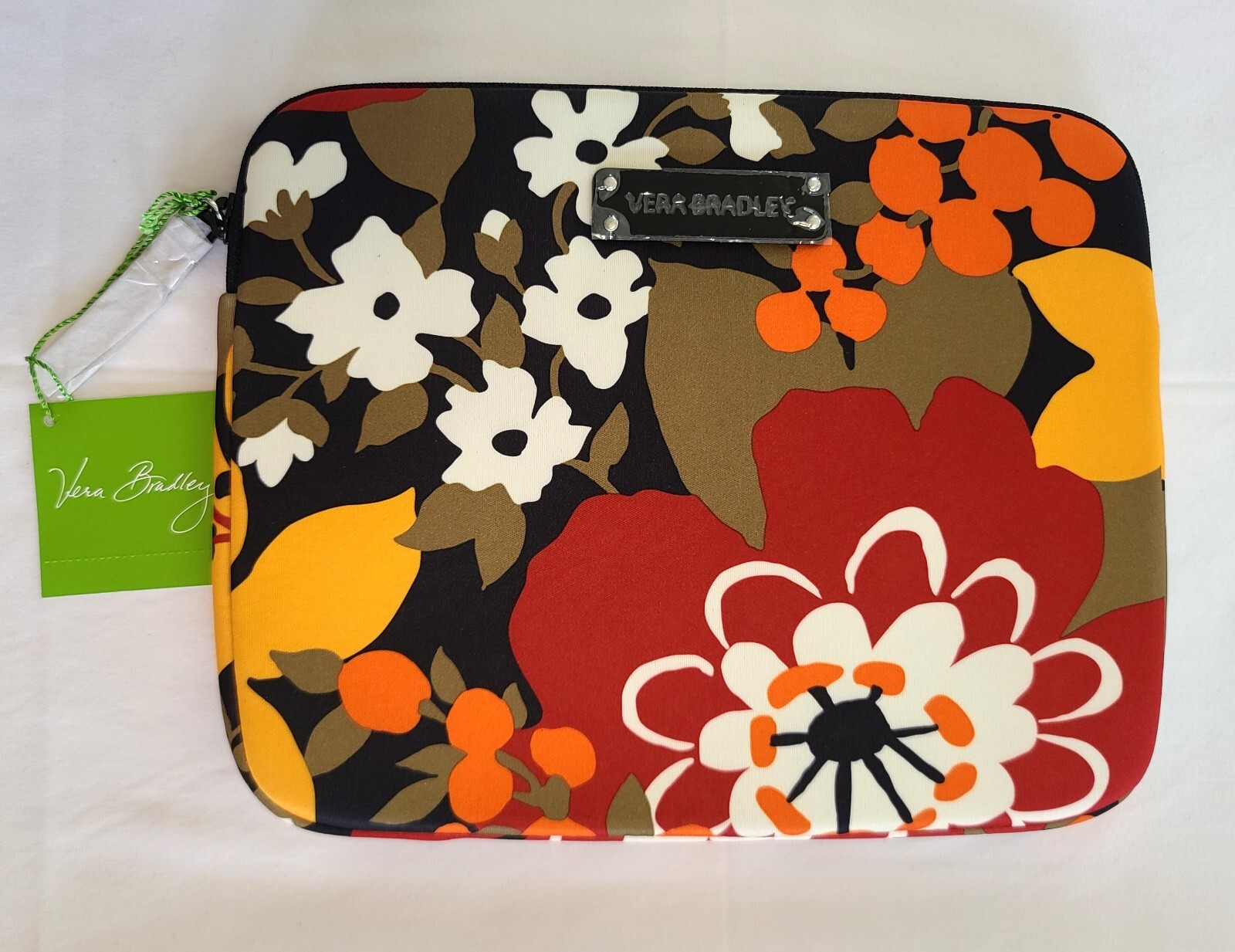 Vera Bradley Bittersweet Neoprene Tablet eReader Sleeve 10x8 Padded Zipper N12