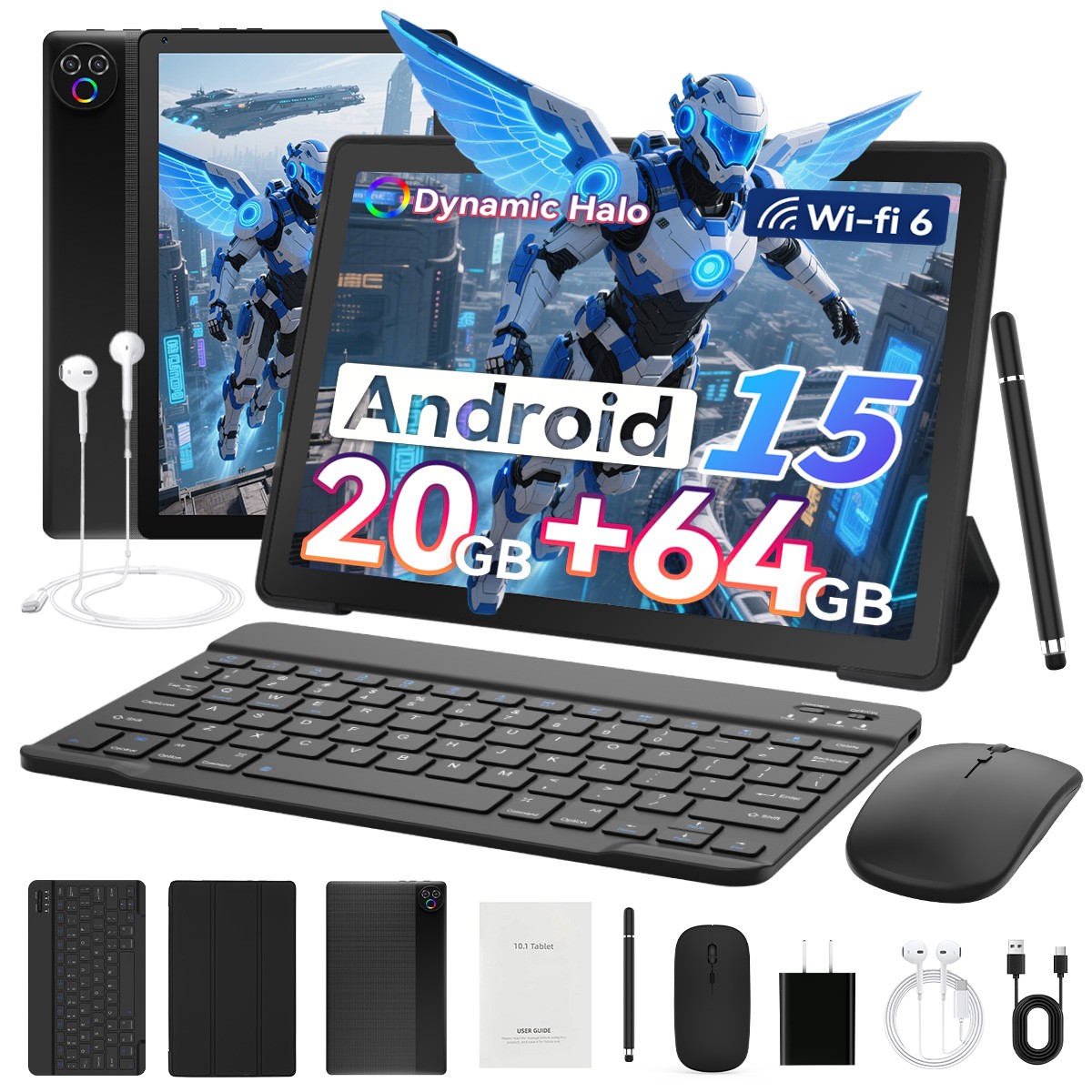 2026 New Tablet 10.1" Android 15 Tablet 20GB+64GB Octa Core 1280×800 HD IPS WIFI