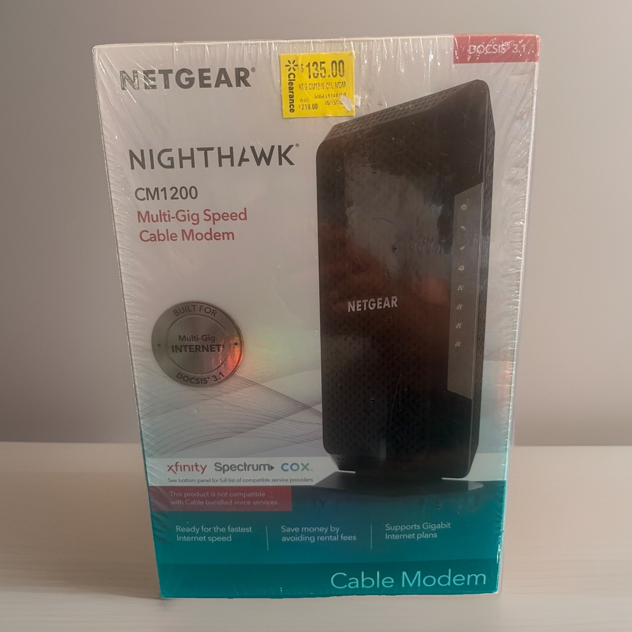 NEW - Netgear Nighthawk CM1200 DOCSIS 3.1 Cable Modem – Multi-Gig Speed