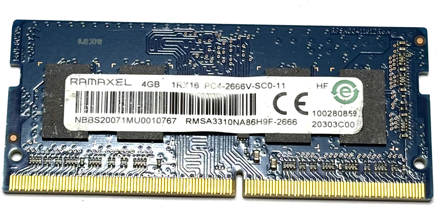 ✅ Gordon Gekko Holdings ✅ Ramaxel 4GB DDR4-2666 SO-DIMM (RMSA3310NA86H9F) Tested