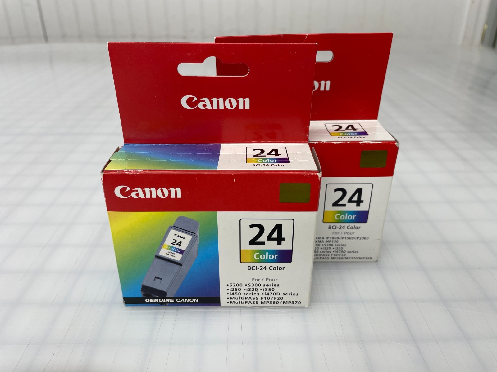 2 Pk Genuine Canon BCI-24 Color printer Inkjet Ink Cartridge