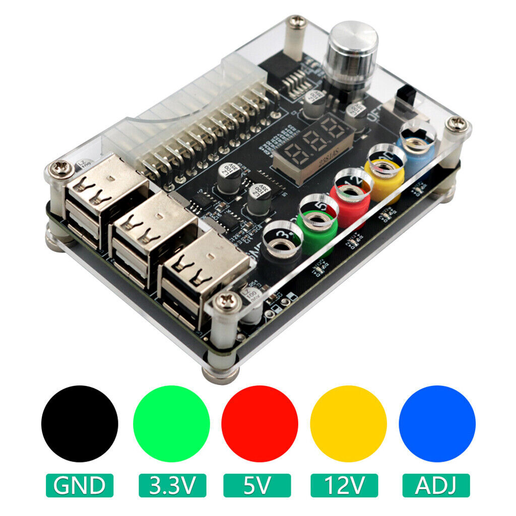 Support Kit with Board Acrylic Case Ports 3.3V/5V/12V Pins Supply 6 Breakout 24