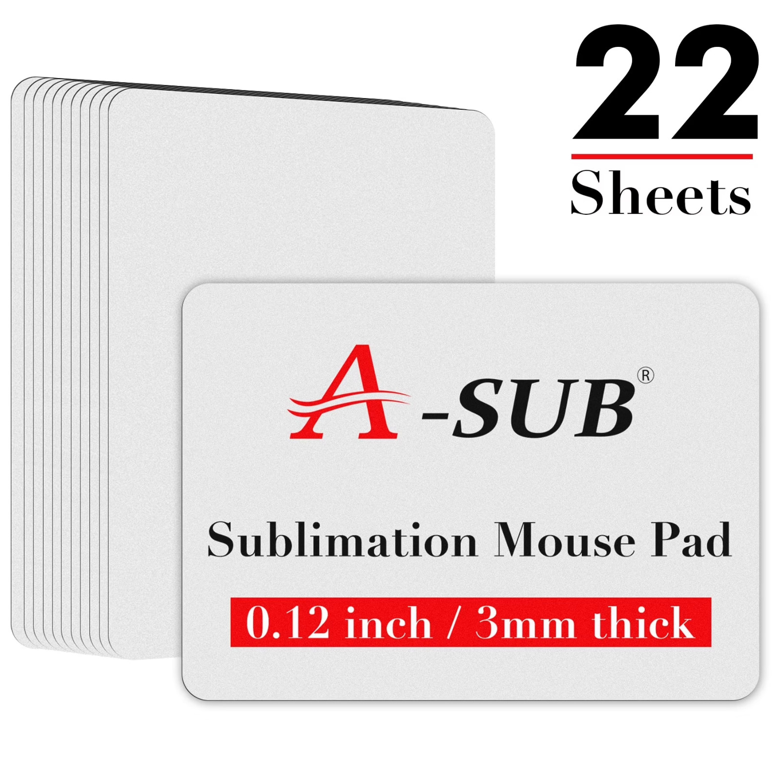 A-SUB Sublimation Blanks, Large Extended Gaming Mouse Pads 9.4"x7.9"x0.12" 22PK