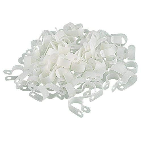 200pcs White Nylon R-Type Cable Clips Fastener for 1/2 Inch (12.7mm) Dia Wire...