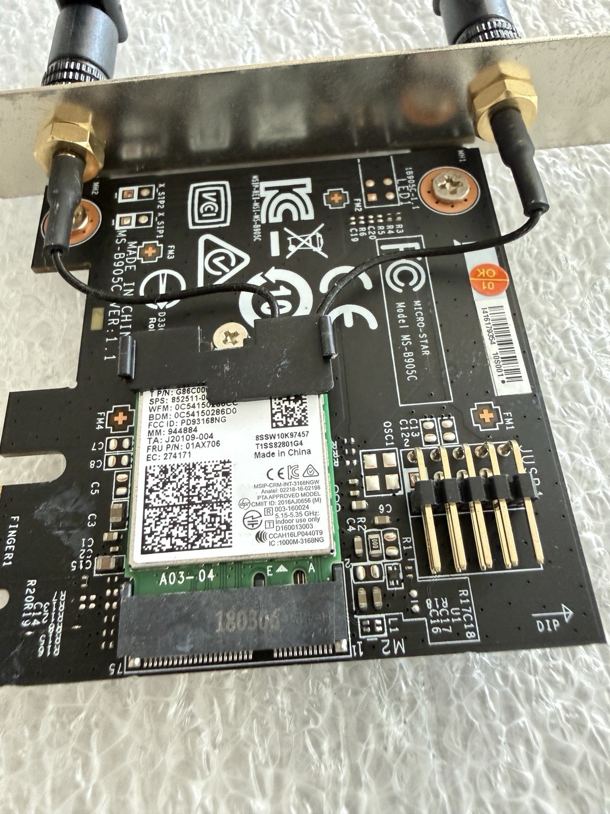 MSI Dual Band Express Wireless AC WiFi Card MS-B905C