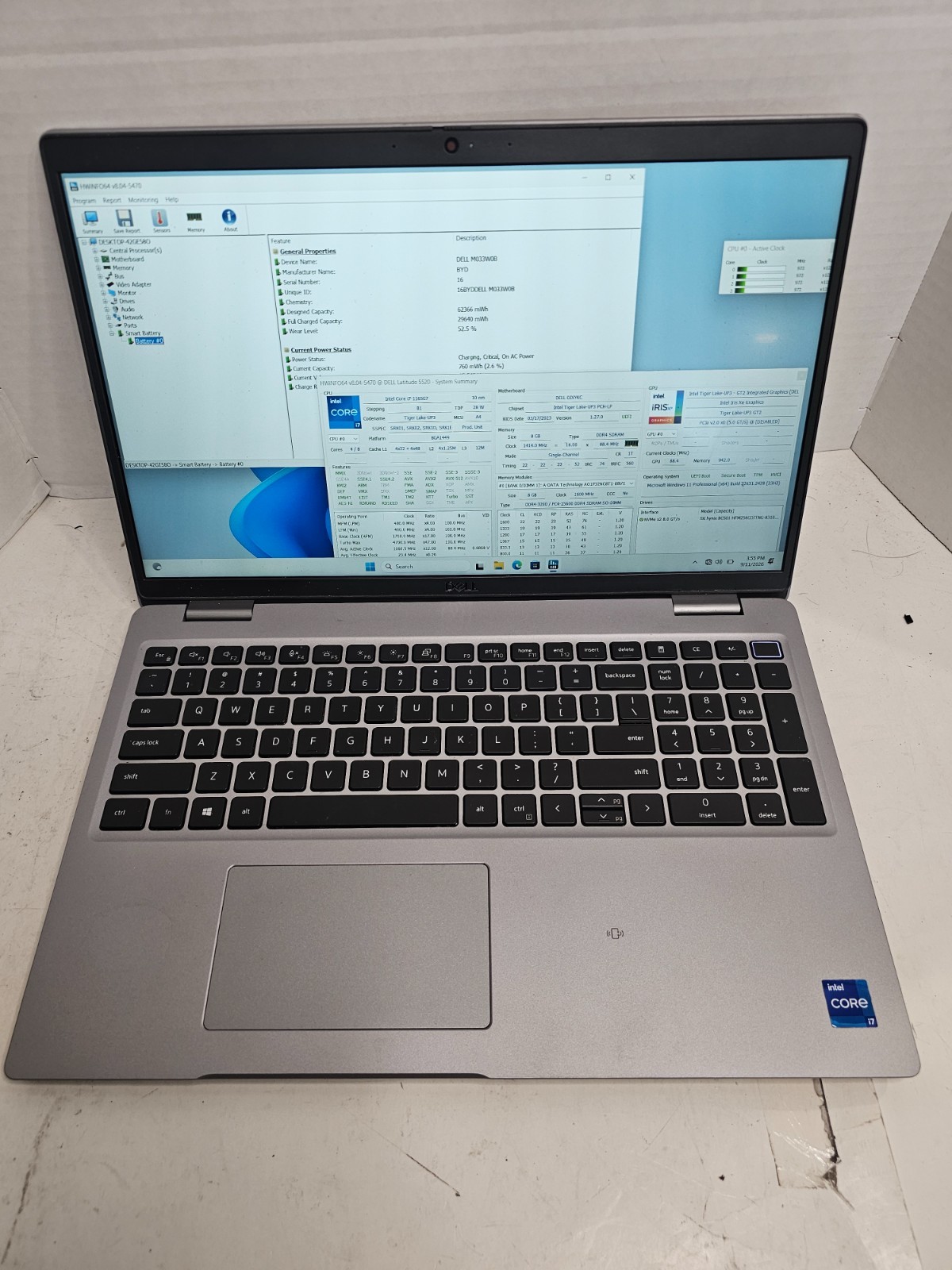 Dell Latitude 5520 i7-1165G7 8GB RAM 256GB SSD Win 11 #04