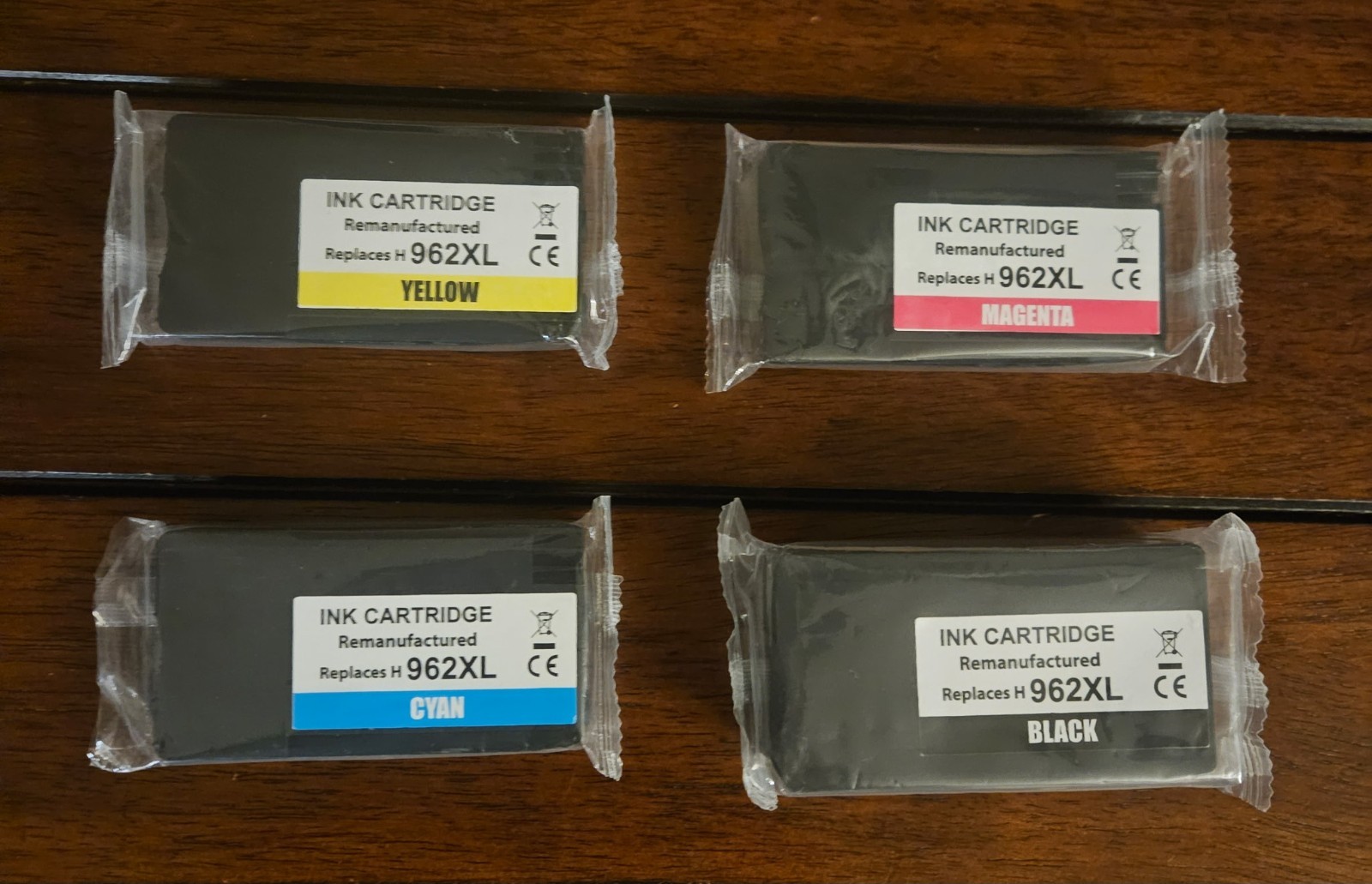962 XL Black Standard C/M/Y Ink Cartridges 4 Pack in Box -Sealed Re-manufactured