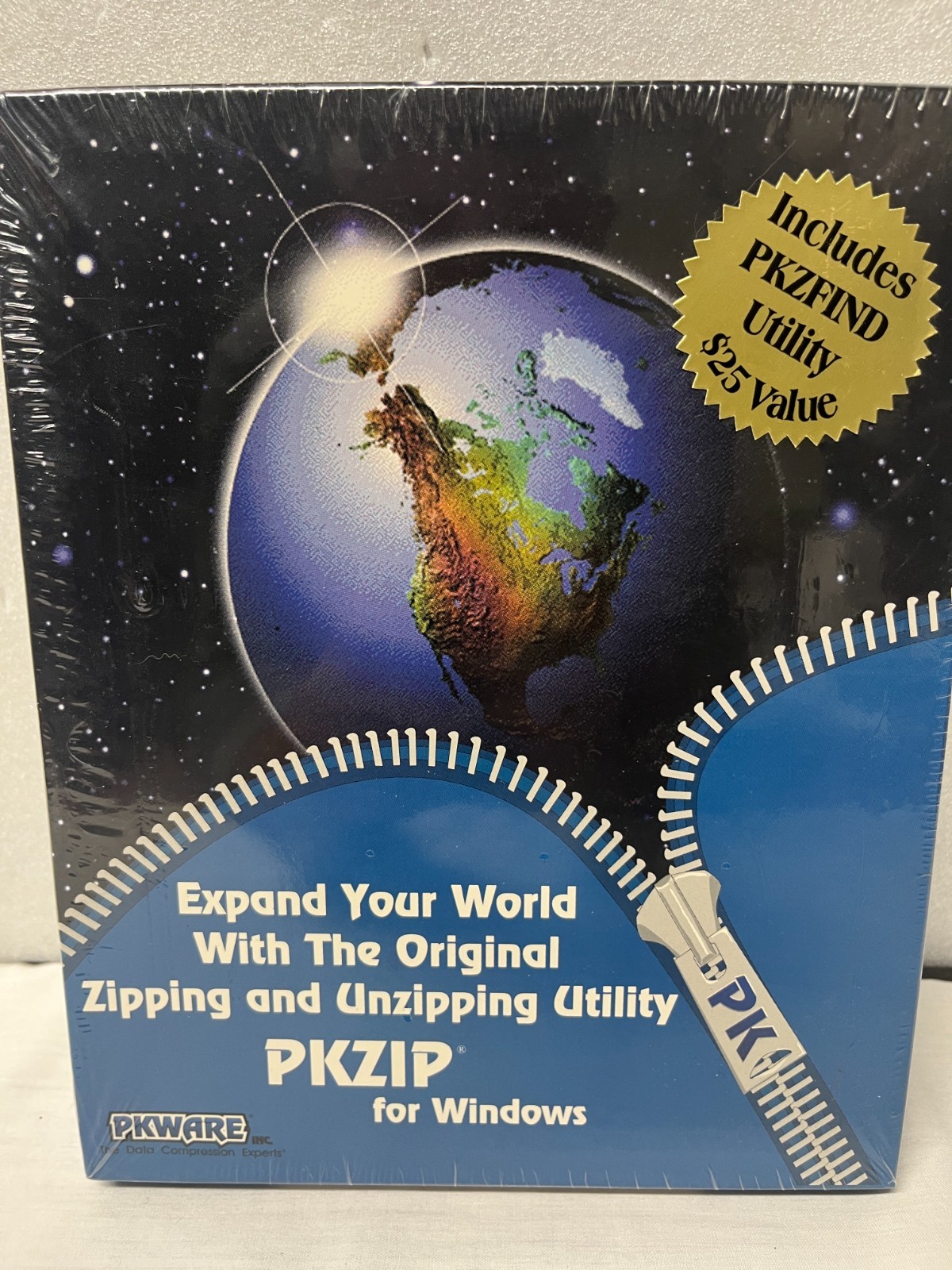 BRAND NEW SEALED VINTAGE PKWARE PKZIP FOR WINDOWS