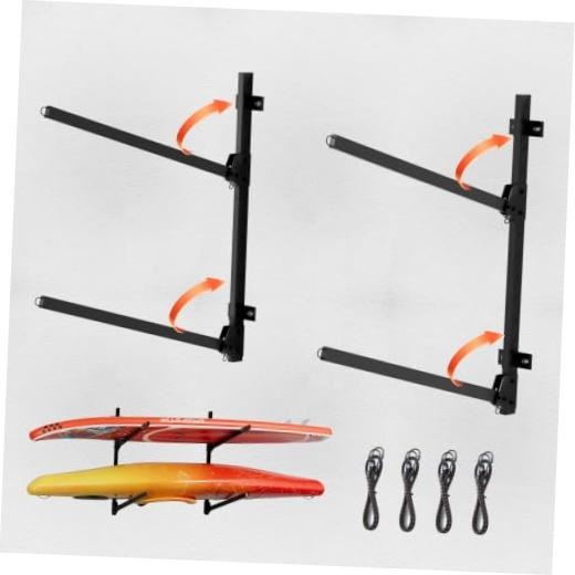 2-Tier Foldable Kayak Wall Mount Rack - 240 LBS Capacity (31.5" Height)
