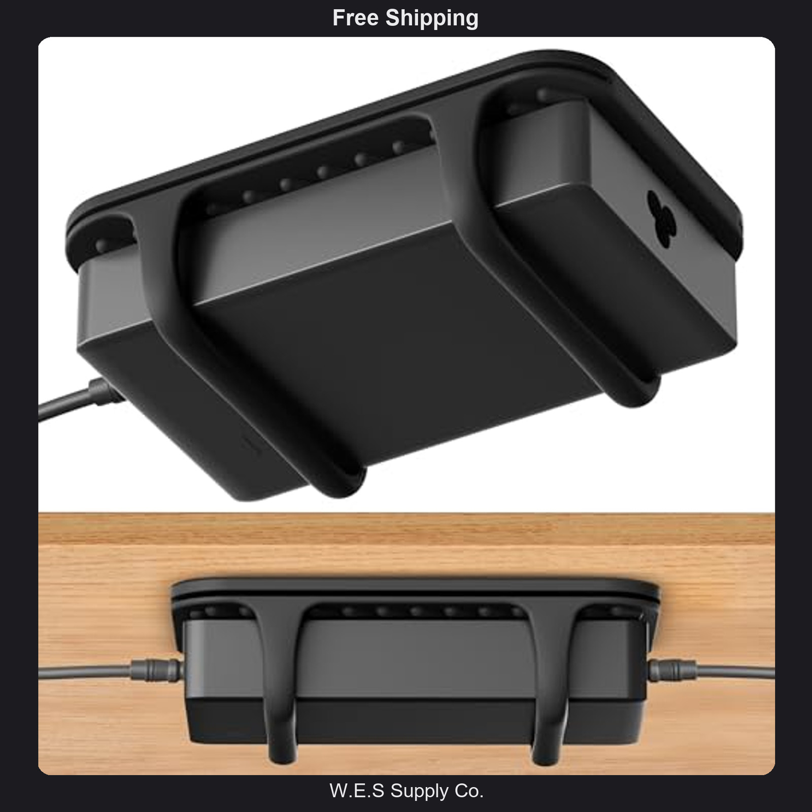 Universal Silicone Laptop Charger Holder Under Desk Power Brick Mount Organizer
